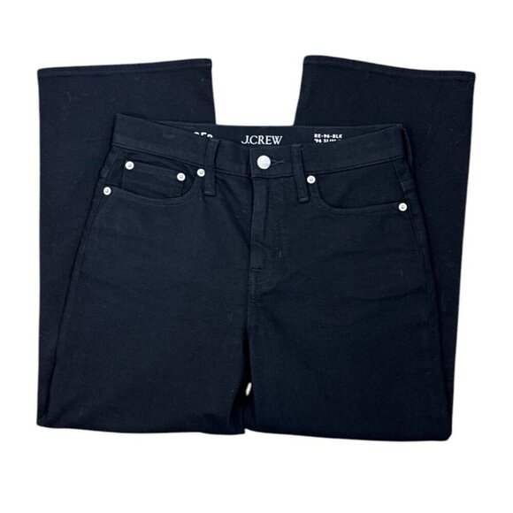 J.Crew Women's 25 Petite 96' Stretch Slim Wide Leg Jeans Black NWT Inseam 24" - Picture 2 of 16